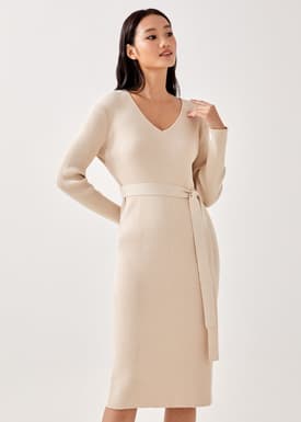 Jesva Ribbed Knit Column Dress