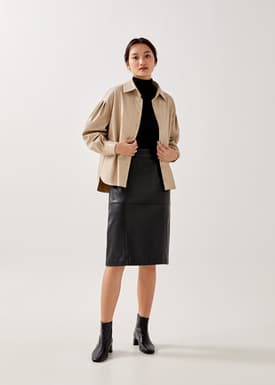 Lissie Pleather Puff Sleeve Shirt