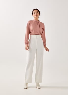 Paulette Ribbon Tie Blouse