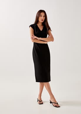 Laney Shoulder Padded Midaxi Dress