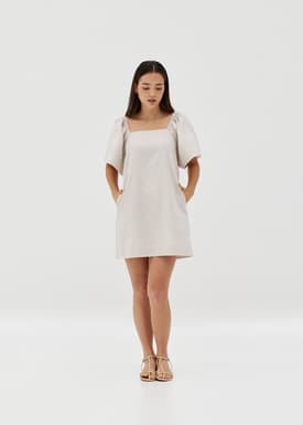 Lylah Pinstripe Trapeze Dress