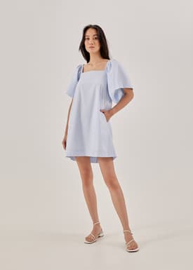 Lylah Pinstripe Trapeze Dress