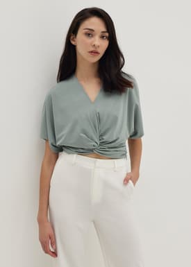 Keyla Cupro Twist Front Top