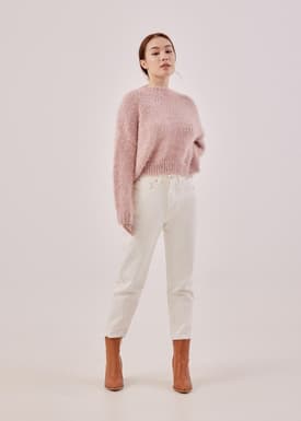 Elison Soft Fur Yarn Boxy Jumper