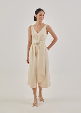 Carlyn Sash Tie Culotte Jumpsuit
