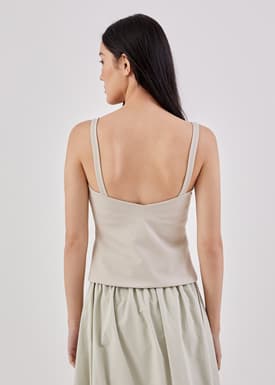 Maia Ribbed Jersey Fitted Top