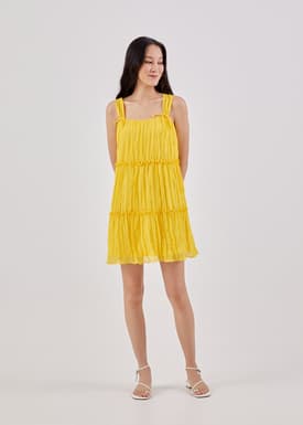 Avery Tie Shoulder Ruched Dress
