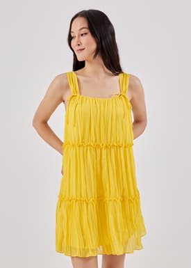 Avery Tie Shoulder Ruched Dress