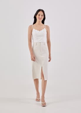 Daniela Broderie Tie Back Top