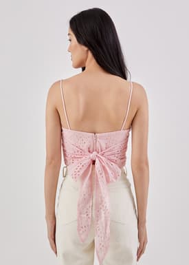 Daniela Broderie Tie Back Top