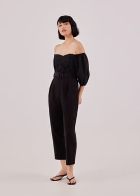 Valena Off Shoulder Contrast Jumpsuit