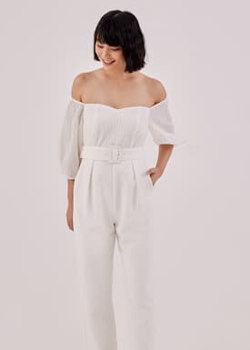 Valena Off Shoulder Contrast Jumpsuit