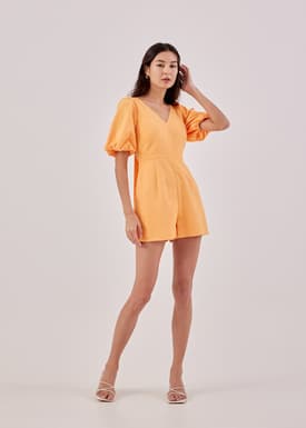 Taye Puff Sleeve Tie Back Romper