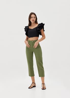 Aleena Padded Ruffle Smocked Top