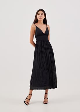Aviette Padded Crinkled Maxi Dress