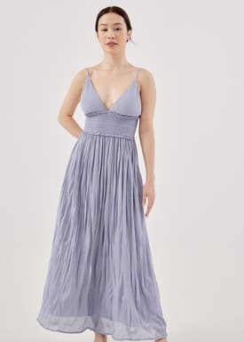 Aviette Padded Crinkled Maxi Dress