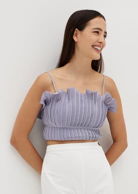 Kalea Pleated Frill Hem Top