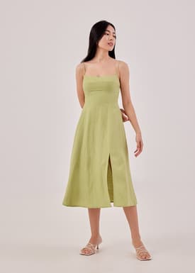 Sianna Linen Bustier Smocked Dress