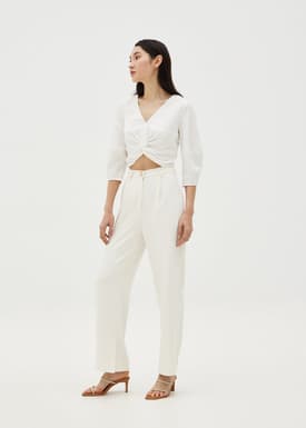 Belen Twist Front Puff Sleeve Top