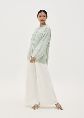 Dalary Textured Button Down Blouse