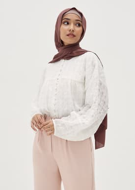 Dalary Textured Button Down Blouse