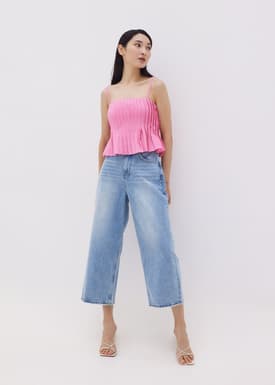 Bryelle Pintuck Peplum Top