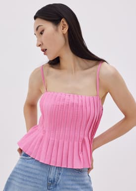Bryelle Pintuck Peplum Top