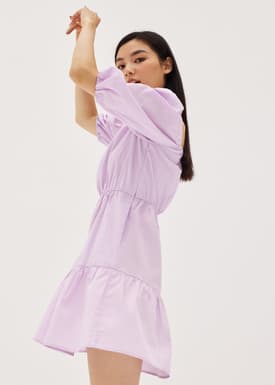 Andra Ruched Puff Sleeve Dress