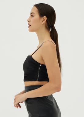 Cecile Pleated Crop Top