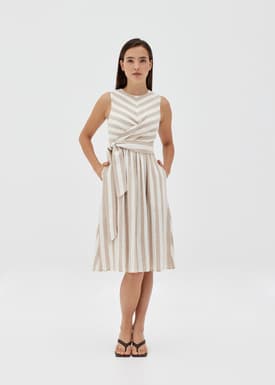 Danna Striped Front Tie Dress