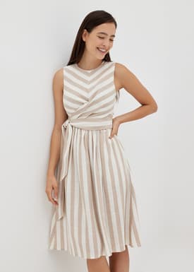 Danna Striped Front Tie Dress