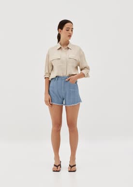 Elona Fray Hem Denim Shorts