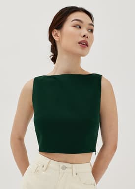 Nelizza Boat Neck Crop Top