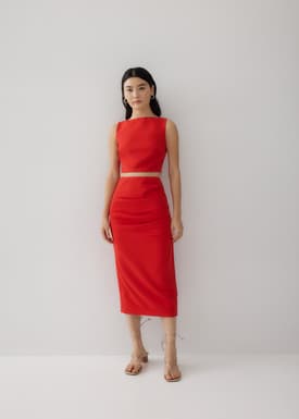 Mailea Side Pleat Column Skirt (2022 Version)