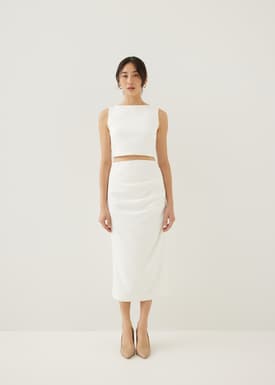 Mailea Side Pleat Column Skirt (2022 Version)