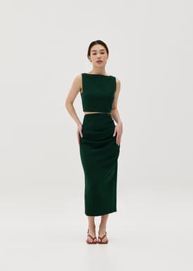Mailea Side Pleat Column Skirt (2022 Version)