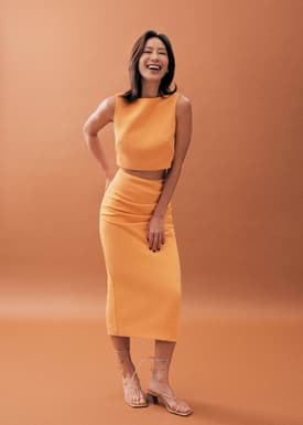 Mailea Side Pleat Column Skirt (2022 Version)