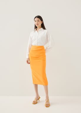Mailea Side Pleat Column Skirt (2022 Version)
