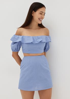 Adaley Broderie Puff Sleeve Top