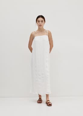 Analeah Textured Tie Shoulder Dress