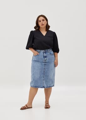 Janiya Notch Neck Broderie Top