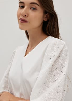 Janiya Notch Neck Broderie Top