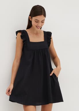 Effie Textured Frill Babydoll Dress