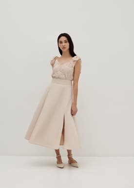 Jacelynn Ruched Waist Flare Skirt