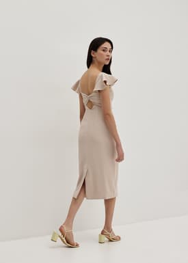 Rayanna Padded Ruffle Sleeve Pencil Dress