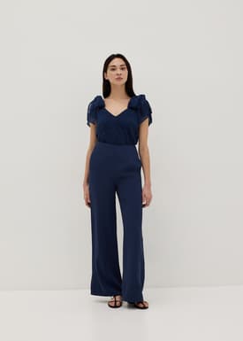 Caelyn Organza Lace Tie Shoulder Top