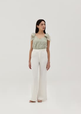 Caelyn Organza Lace Tie Shoulder Top