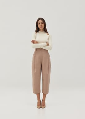 Calynn Textured Twill Barrel Pants
