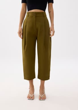 Calynn Textured Twill Barrel Pants