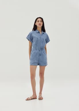 Madisyn Denim Romper